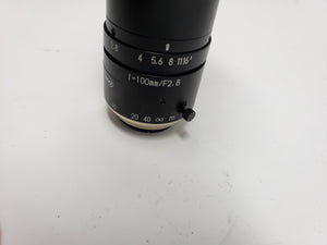 USED Kowa LM100JC1MS C-Mount 100mm Fixed Lens with spacer